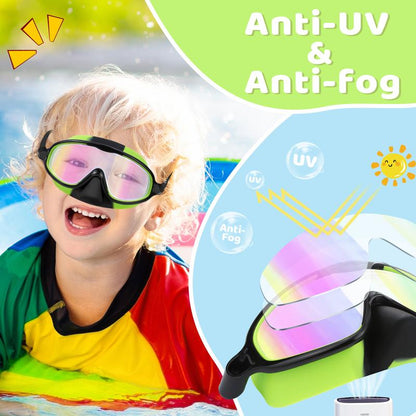 🔥VENTA LIMITADA 60% DE DESCUENTO!!🏆#1 más vendido🏊‍♀️Gafas de natación HD para niños con montura grande, impermeables y antivaho.
