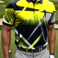 🔥Men's Abstract Geometric Line Art Print Casual Business Polo Shirt