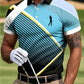 🔥Men's Abstract Geometric Line Art Print Casual Business Polo Shirt
