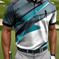 🔥Men's Abstract Geometric Line Art Print Casual Business Polo Shirt