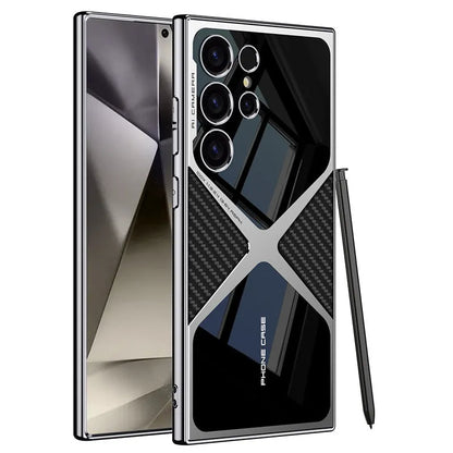 Cool ontwerp geëlektroplateerd lederen gesplitste beschermende schaal voor Samsung Galaxy S24 Ultra S23 Ultra