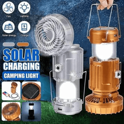Portable Stretchable Solar Lithium Battery Electric Fan + Emergency Light