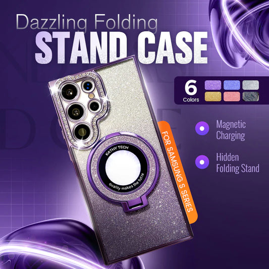 Oogverblindende vouwbeugel die case cover schittert voor Samsung Galaxy S23-25-serie
