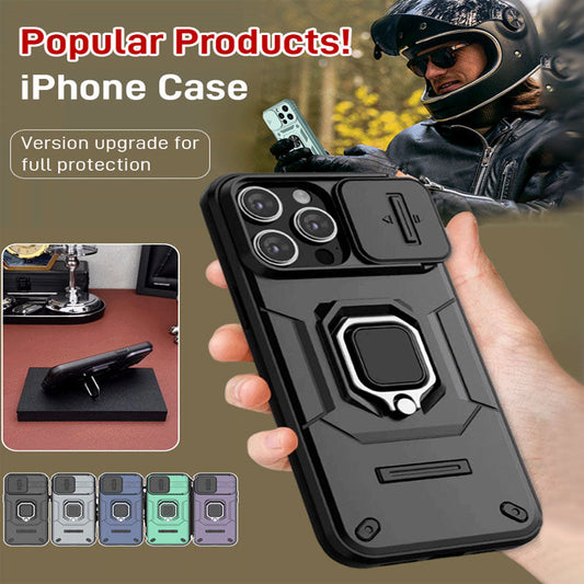🔥Hot Sales🔥 Battle Bear Push Window Rings Case for iPhone