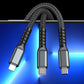 Cable de carga súper rápido de 3 en 1 luminoso transparente