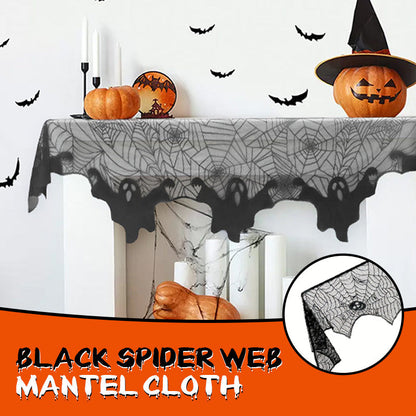 Tissu de mantel Web Halloween Black Spider
