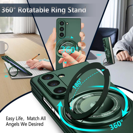 Super Strong Magnetic Protective shell with 360° Rotating Metal Stand for Samsung Galaxy Z Fold and Z Flip