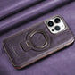 Luxurious & High-end Leather Invisible MagSafe Stand Protective Shell for iPhone