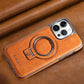 Luxurious & High-end Leather Invisible MagSafe Stand Protective Shell for iPhone