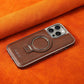 Luxurious & High-end Leather Invisible MagSafe Stand Protective Shell for iPhone