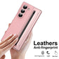 Electroplated Leather Folding Case with Pen Slot for Z Fold 3/4/5/6