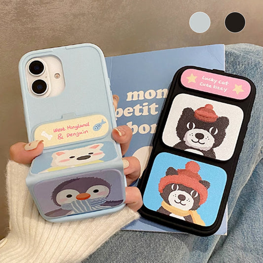 🐼🐼🐼Cute Shockproof Phone Case with Folding Stand