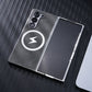 Раскошная вытанчаная скураная магнітная зарадка ахоўная абалонка для Samsung Z Fold6/5/4/3
