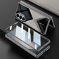 Cool ontwerp geëlektroplateerd PU lederen gesplitste beschermende schaal met 9H gehard schermbeschermer voor Samsung Galaxy Z FOLD6/5/4/3