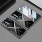 Cool ontwerp geëlektroplateerd PU lederen gesplitste beschermende schaal met 9H gehard schermbeschermer voor Samsung Galaxy Z FOLD6/5/4/3