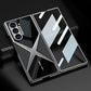 Cool ontwerp geëlektroplateerd PU lederen gesplitste beschermende schaal met 9H gehard schermbeschermer voor Samsung Galaxy Z FOLD6/5/4/3