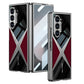 Cool ontwerp geëlektroplateerd PU lederen gesplitste beschermende schaal met 9H gehard schermbeschermer voor Samsung Galaxy Z FOLD6/5/4/3