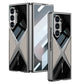 Cool ontwerp geëlektroplateerd PU lederen gesplitste beschermende schaal met 9H gehard schermbeschermer voor Samsung Galaxy Z FOLD6/5/4/3