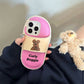 Söt 3D -roliga hund tofflor telefonfodral för iPhone - trevlig gåva