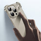 Specialformad metallhörnpad Anti-Fall-telefonfodral för iPhone (gratis linsfilm)